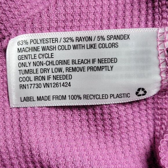 Wild Fable Pink Cinch Front Thermal Baby T-Shirt Sz L - Picture 5 of 7